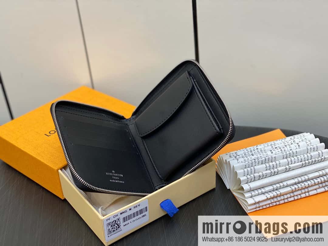 [Original single boutique] M81558 gray, full leather zipper wallet series
