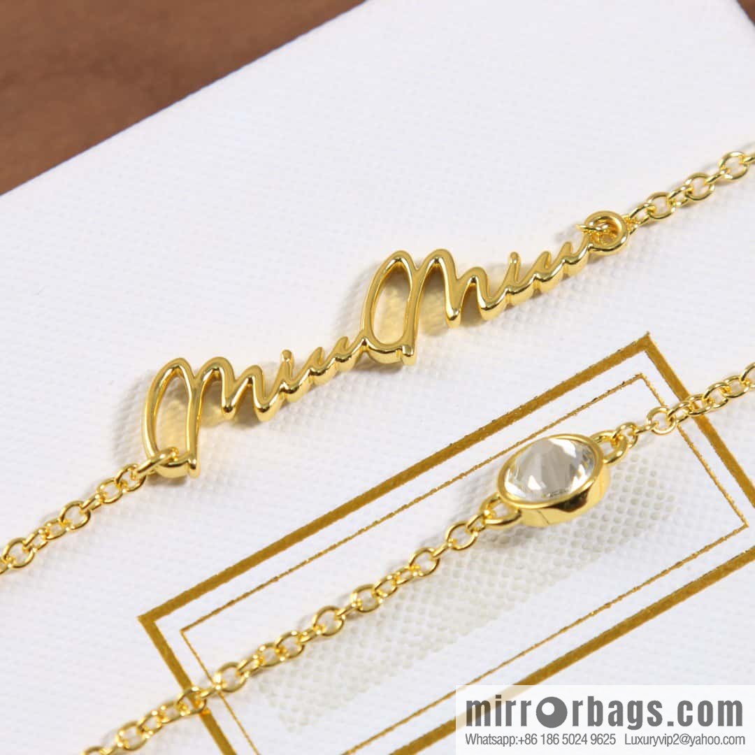 MIU MIU Miu round diamond earphone chain necklace
