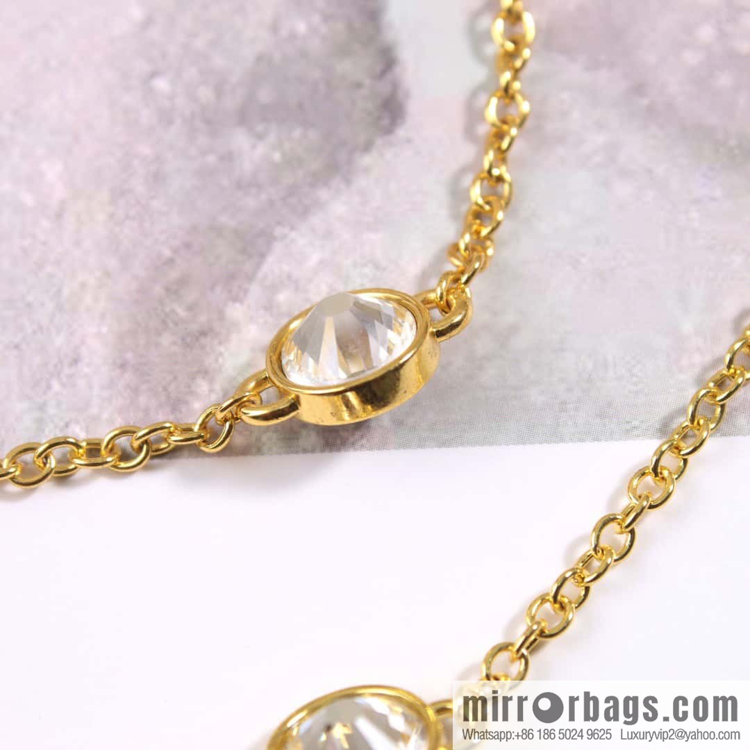 MIU MIU Miu round diamond earphone chain necklace