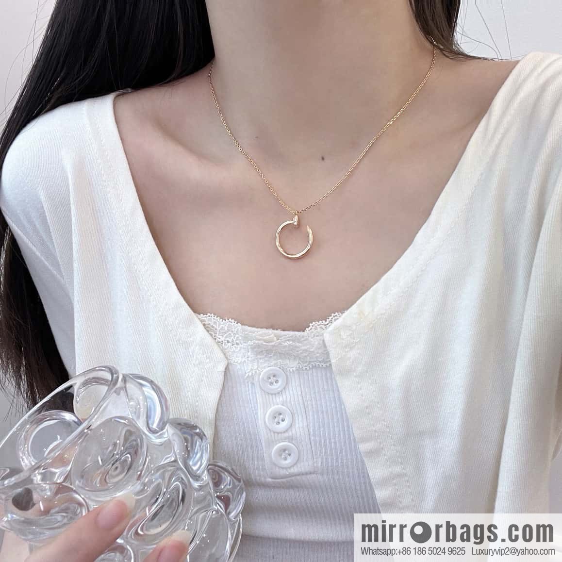 ❗New ❗ ☀ one to one Seiko version ☀ Cartier Cartier glossy, full of diamonds, nail necklace ☀