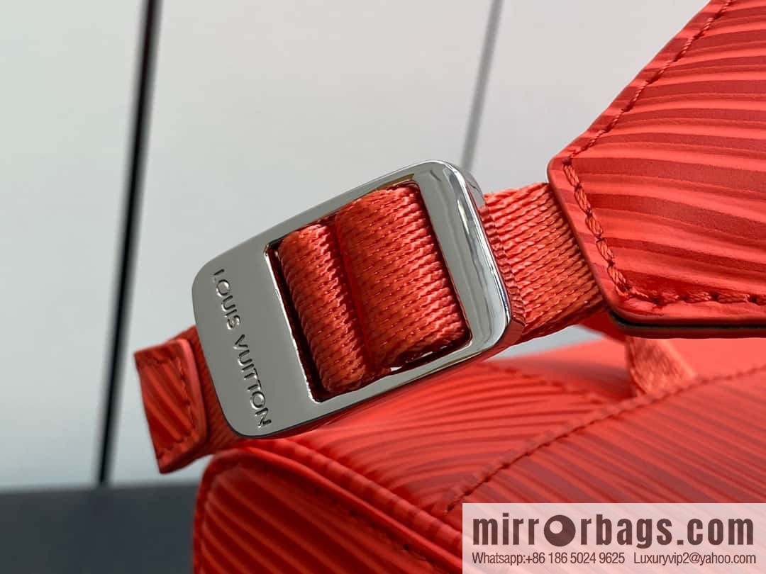 [Original single boutique] M23764 red letters, full leather epi backpack series Christopher medium backpack M41709 M41379