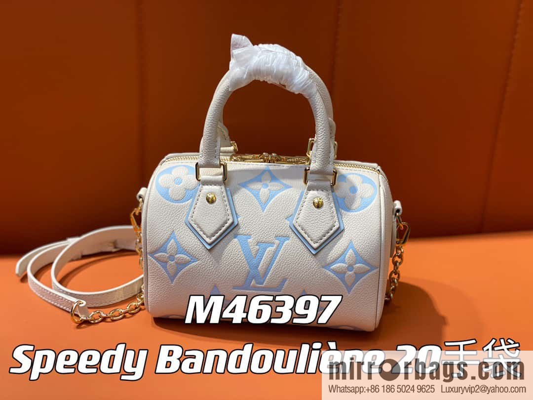[Original single boutique] M46397 blueberry milk, full leather speedy pillow bag series Speedy Bandoulière 20 handbag
