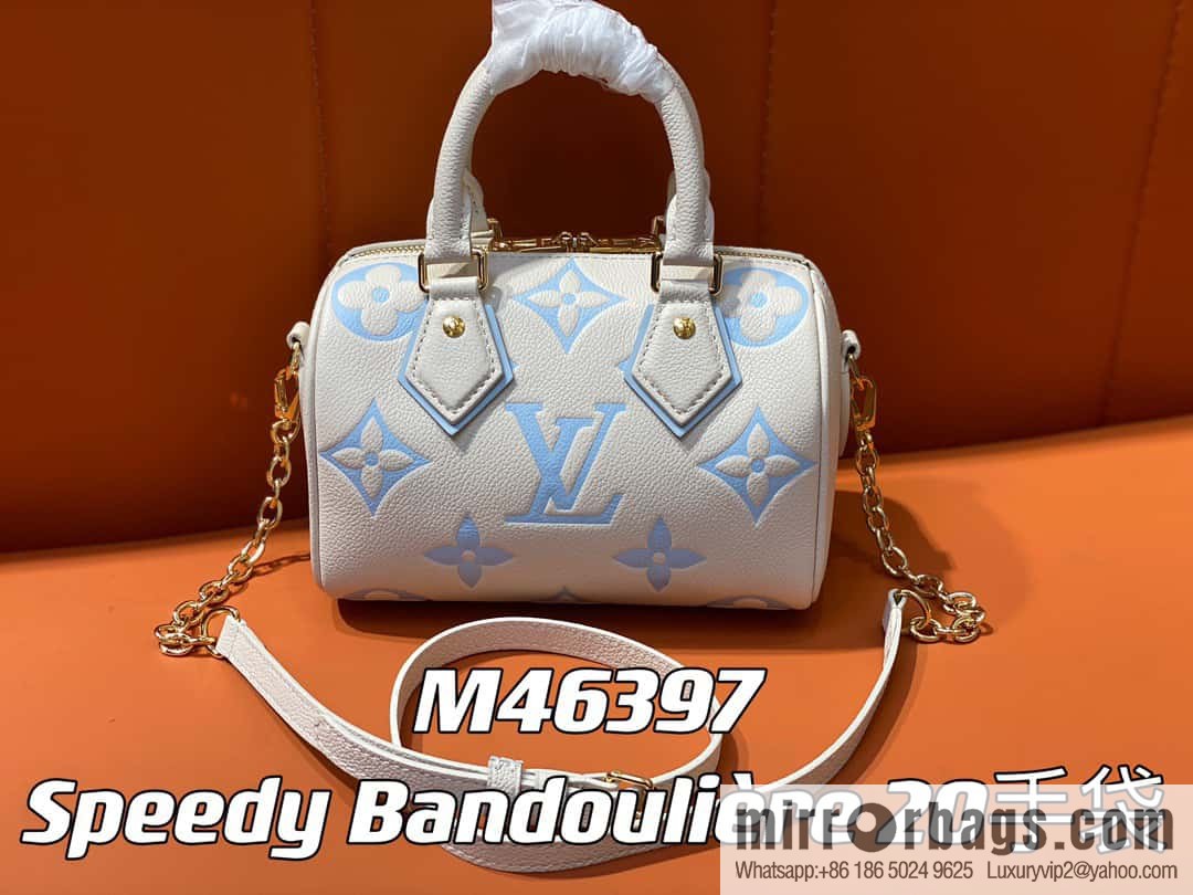 [Original single boutique] M46397 blueberry milk, full leather speedy pillow bag series Speedy Bandoulière 20 handbag