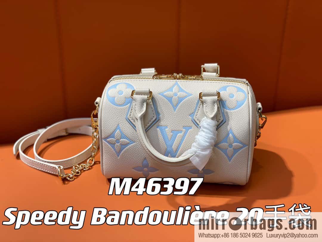 [Original single boutique] M46397 blueberry milk, full leather speedy pillow bag series Speedy Bandoulière 20 handbag