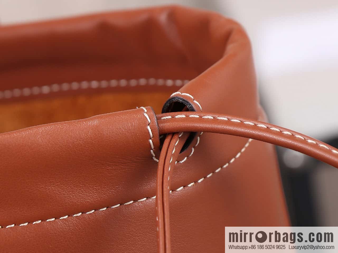[Premium quality, original leather] CELINE | CABAS TRIOMPHE smooth cow leather (fabric) drawstring bag No.: 199973DU3.04LU