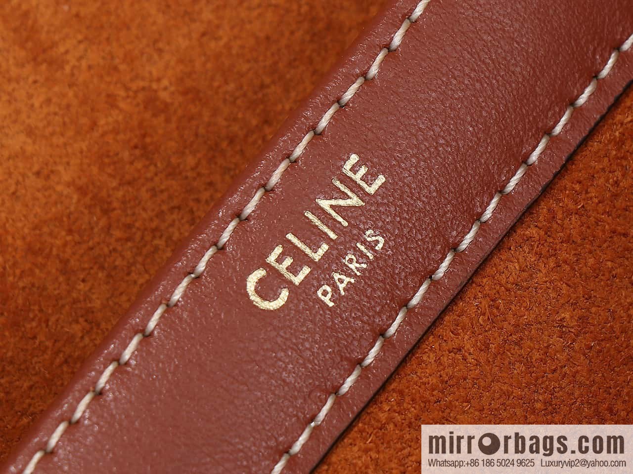 [Premium quality, original leather] CELINE | CABAS TRIOMPHE smooth cow leather (fabric) drawstring bag No.: 199973DU3.04LU