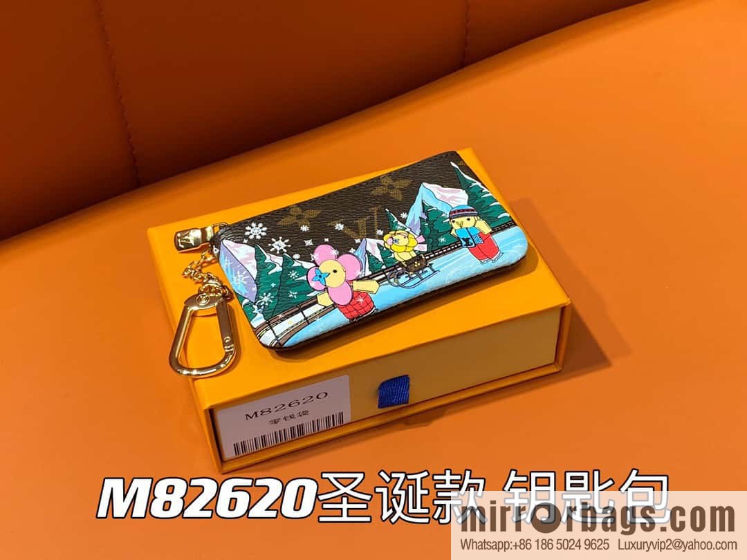 [Original order boutique] M82620 Christmas model, key bag wallet series, key bag 2023 Christmas M62650 82620 silk screen