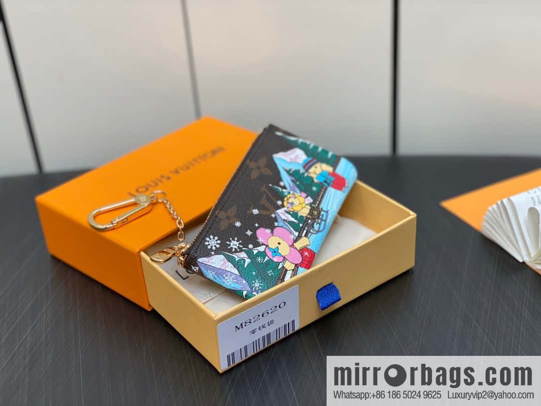 [Original order boutique] M82620 Christmas model, key bag wallet series, key bag 2023 Christmas M62650 82620 silk screen