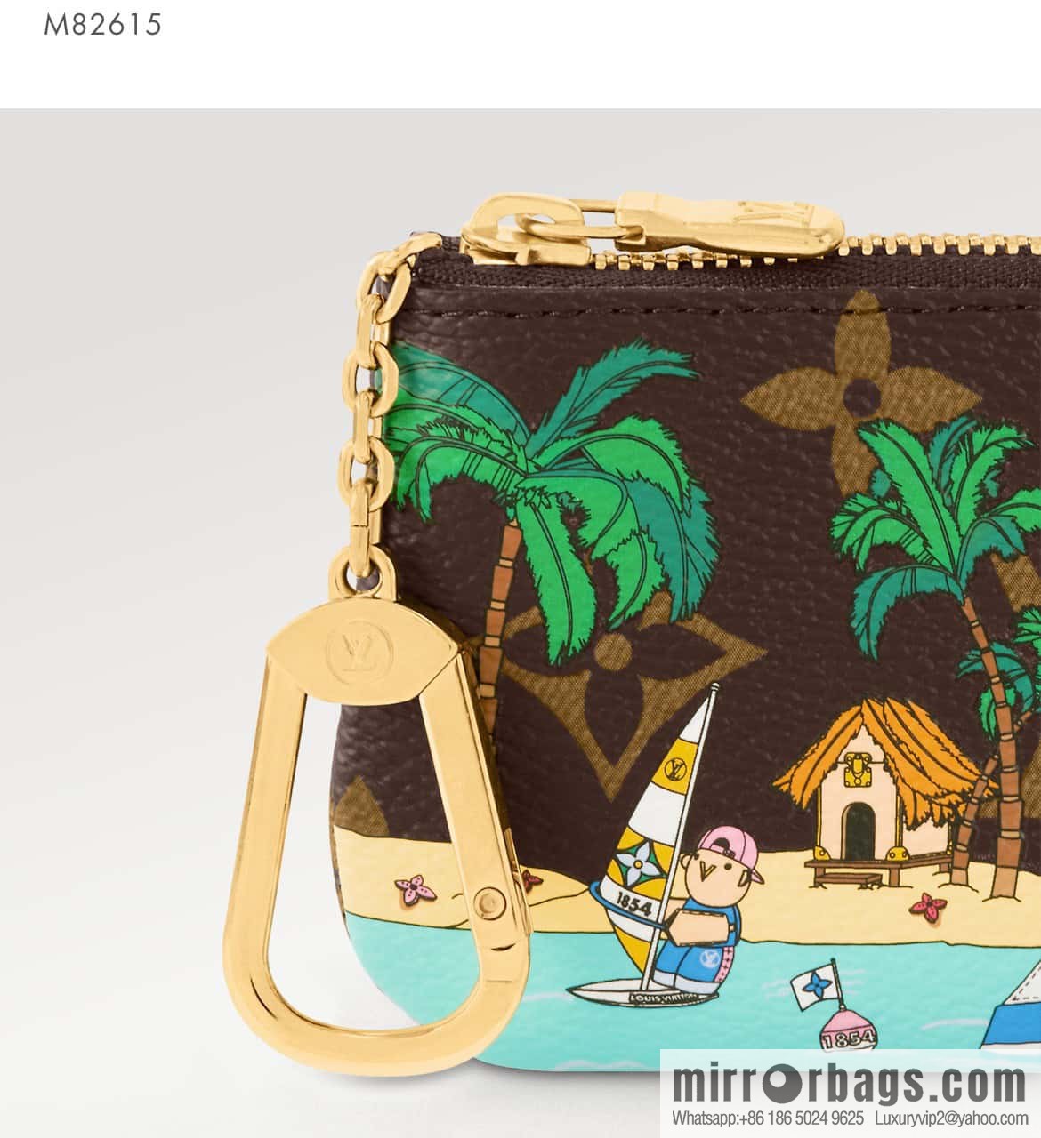 [Original order boutique] M82615 Christmas model, key bag wallet series, key bag 2023 Christmas M62650 82620 silk screen key bag
