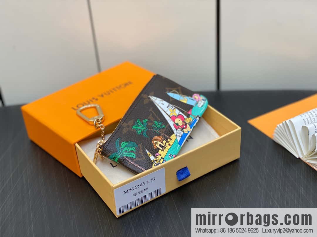 [Original order boutique] M82615 Christmas model, key bag wallet series, key bag 2023 Christmas M62650 82620 silk screen key bag
