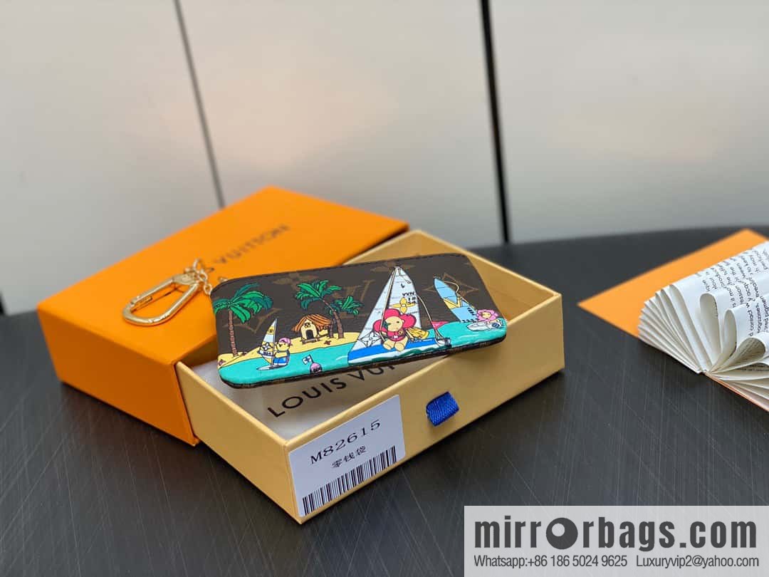 [Original order boutique] M82615 Christmas model, key bag wallet series, key bag 2023 Christmas M62650 82620 silk screen key bag