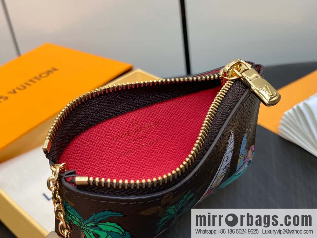 [Original order boutique] M82615 Christmas model, key bag wallet series, key bag 2023 Christmas M62650 82620 silk screen key bag