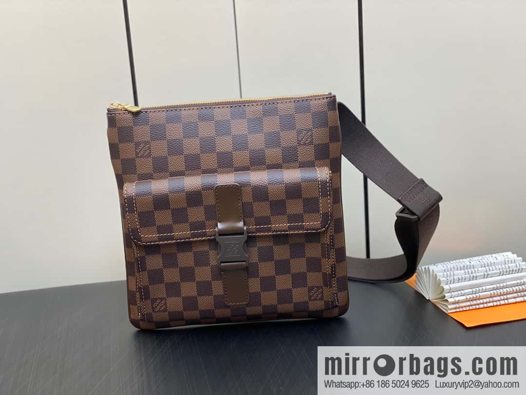 [Original order boutique] N51127 coffee grid, medieval men's bag messenger bag series