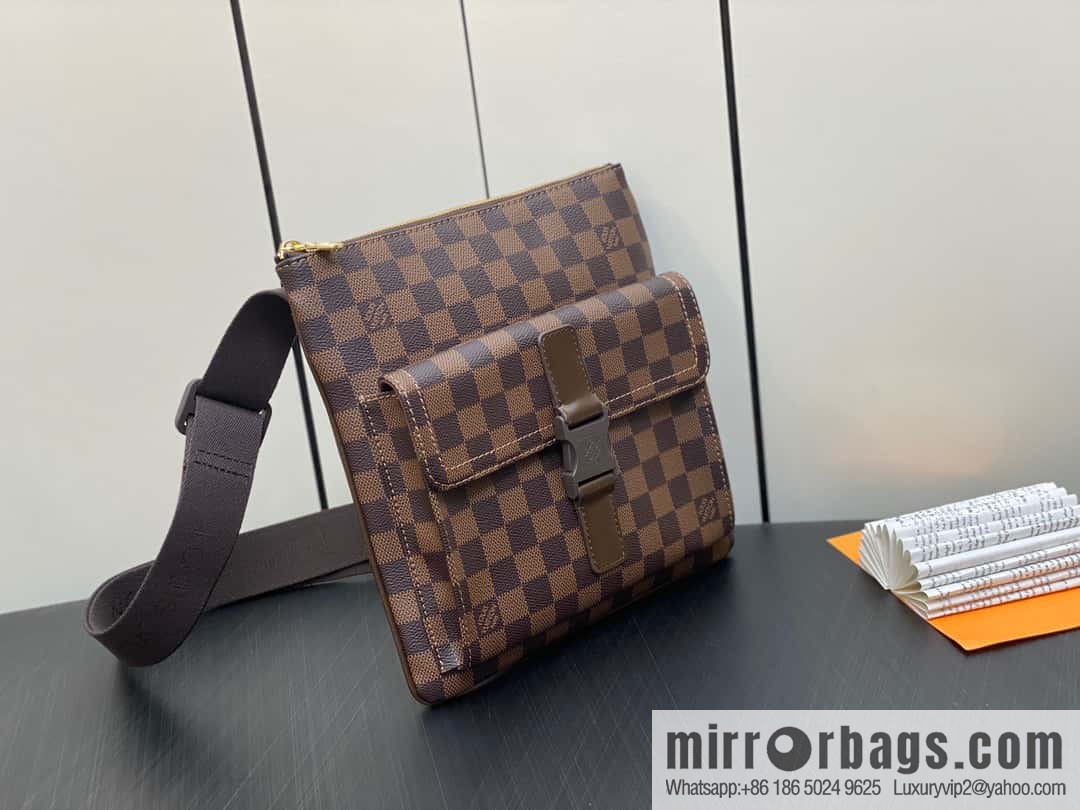 [Original order boutique] N51127 coffee grid, medieval men's bag messenger bag series