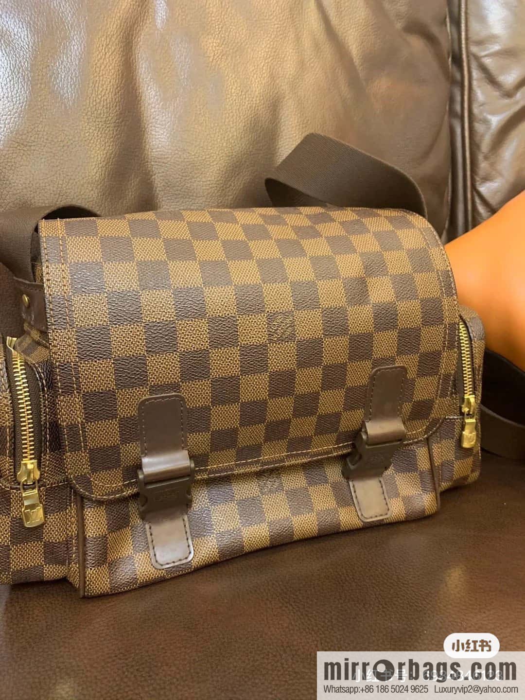 [Original order boutique] N51126 coffee grid, medieval men's bag messenger bag series, medieval camera bag