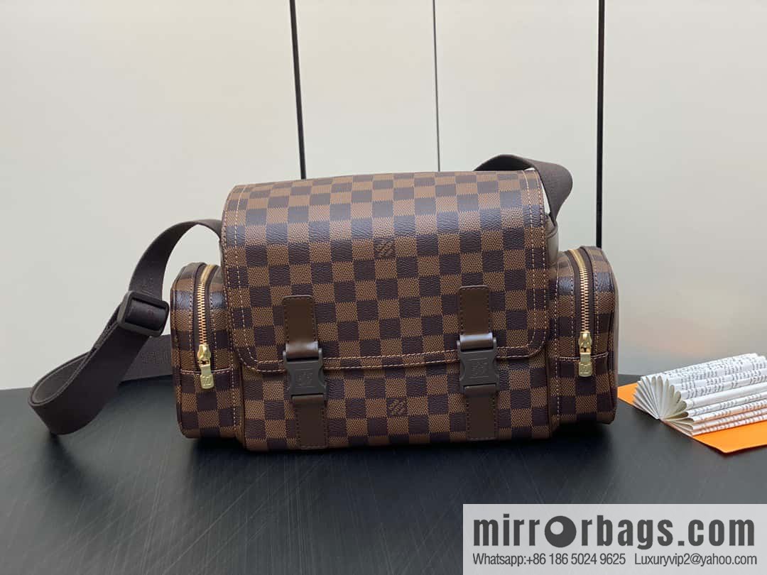 [Original order boutique] N51126 coffee grid, medieval men's bag messenger bag series, medieval camera bag