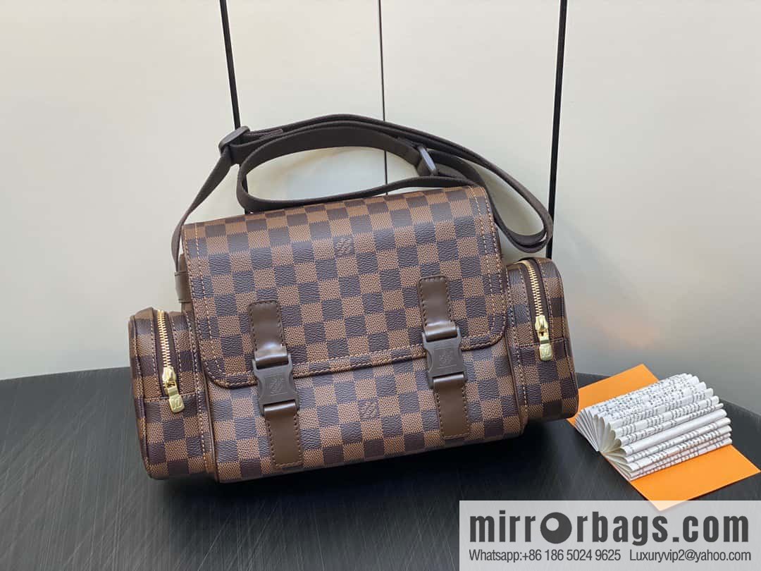 [Original order boutique] N51126 coffee grid, medieval men's bag messenger bag series, medieval camera bag