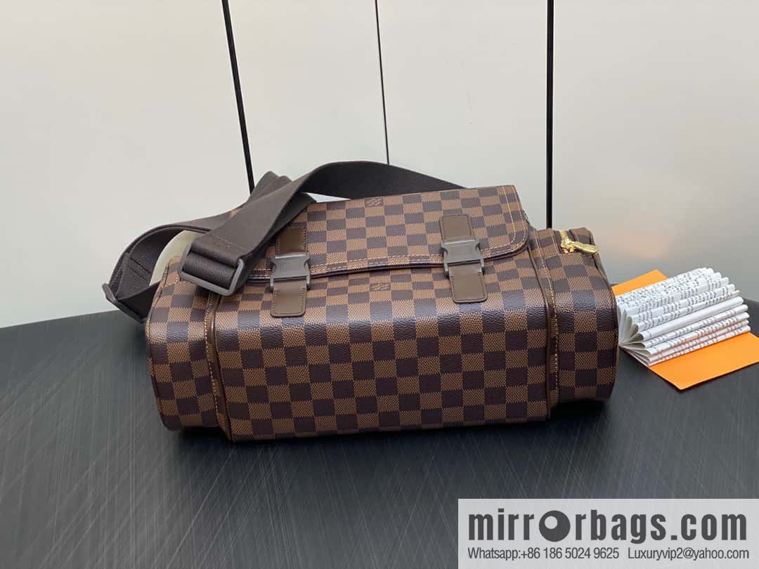 [Original order boutique] N51126 coffee grid, medieval men's bag messenger bag series, medieval camera bag
