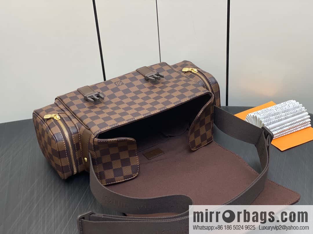 [Original order boutique] N51126 coffee grid, medieval men's bag messenger bag series, medieval camera bag