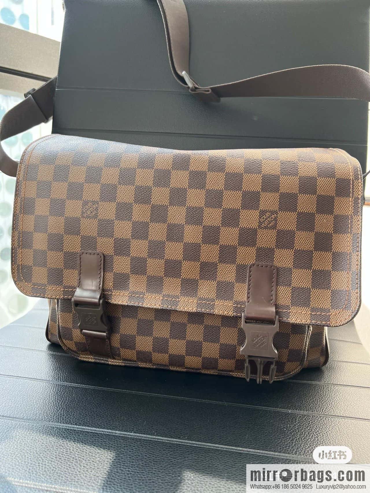 [Original order boutique] N51125 coffee grid, medieval men's bag messenger bag series, medieval messenger bag