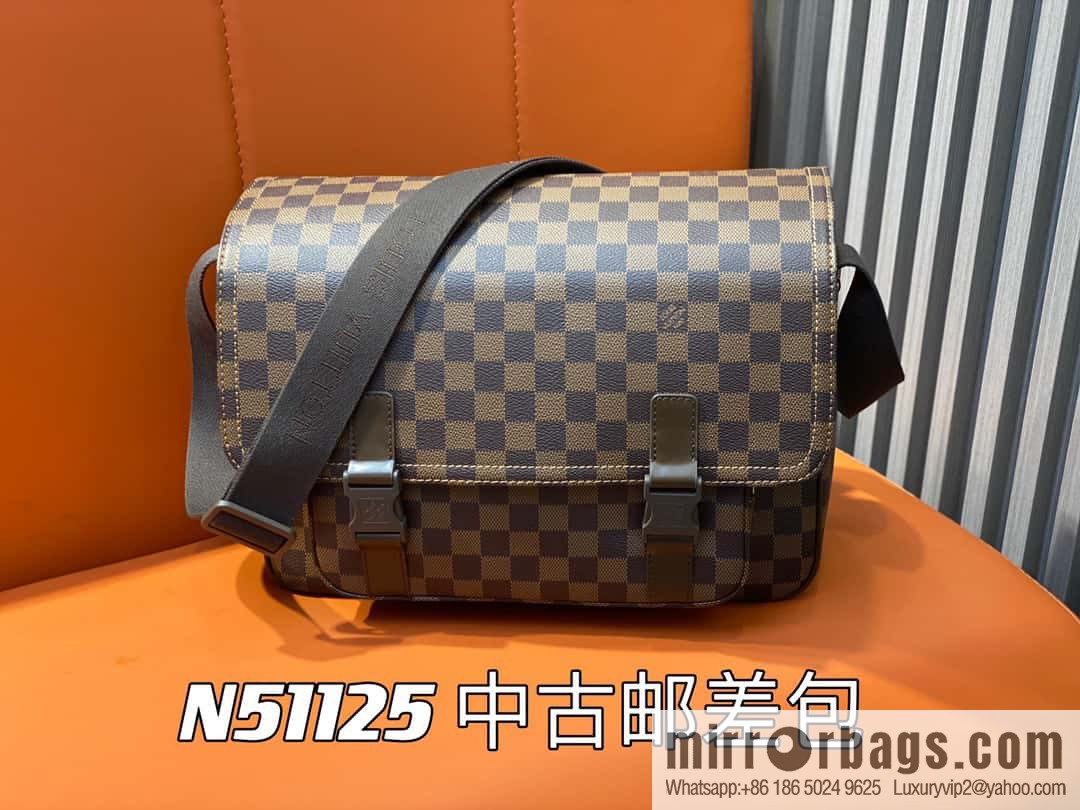 [Original order boutique] N51125 coffee grid, medieval men's bag messenger bag series, medieval messenger bag