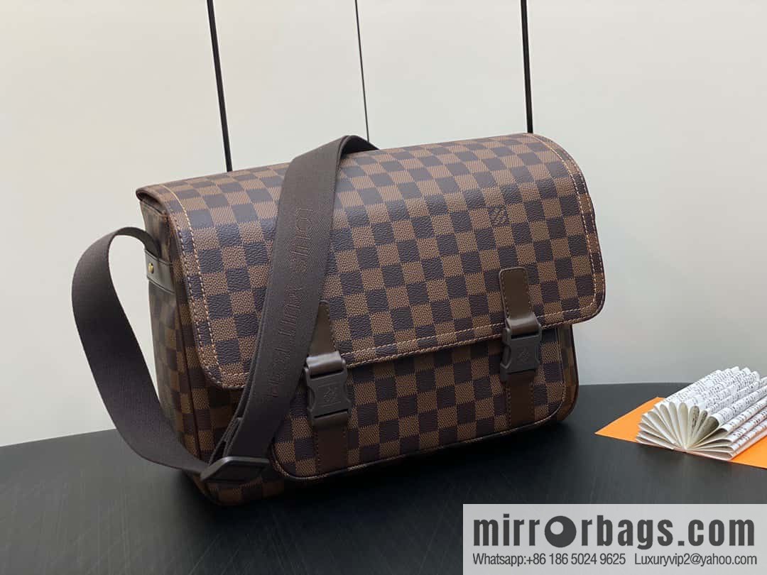 [Original order boutique] N51125 coffee grid, medieval men's bag messenger bag series, medieval messenger bag