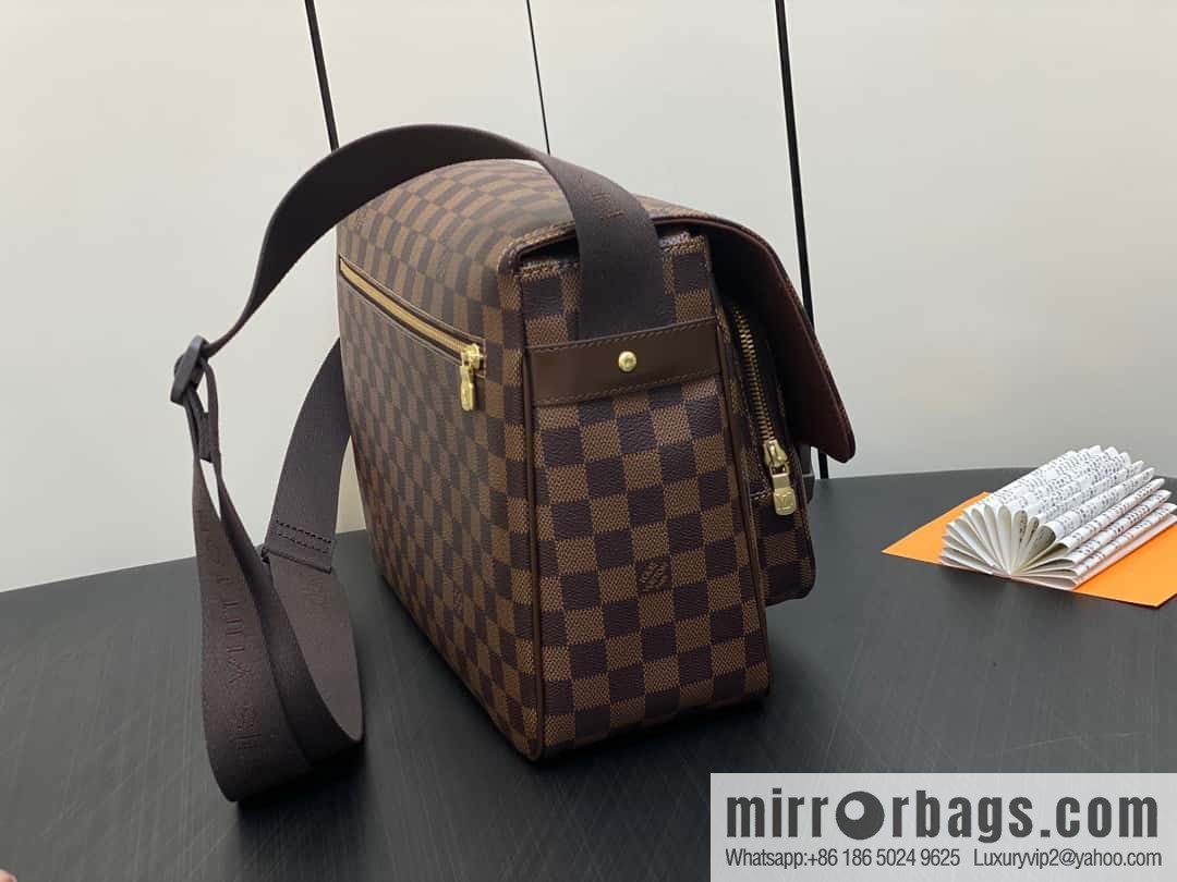 [Original order boutique] N51125 coffee grid, medieval men's bag messenger bag series, medieval messenger bag