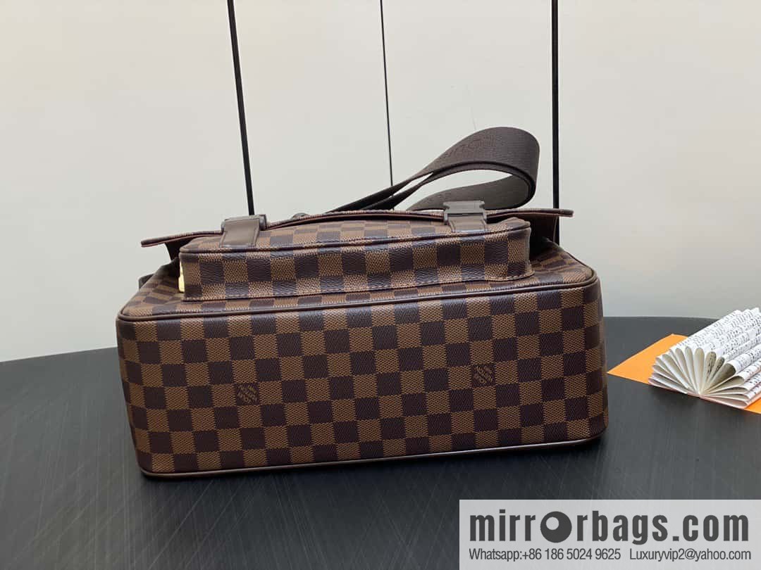 [Original order boutique] N51125 coffee grid, medieval men's bag messenger bag series, medieval messenger bag