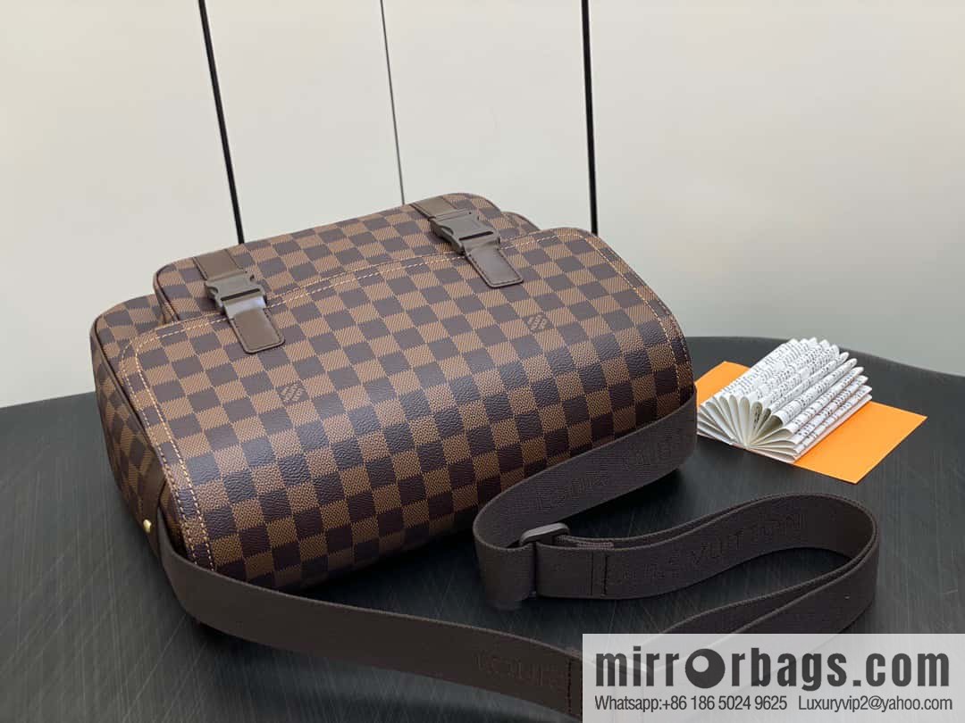 [Original order boutique] N51125 coffee grid, medieval men's bag messenger bag series, medieval messenger bag