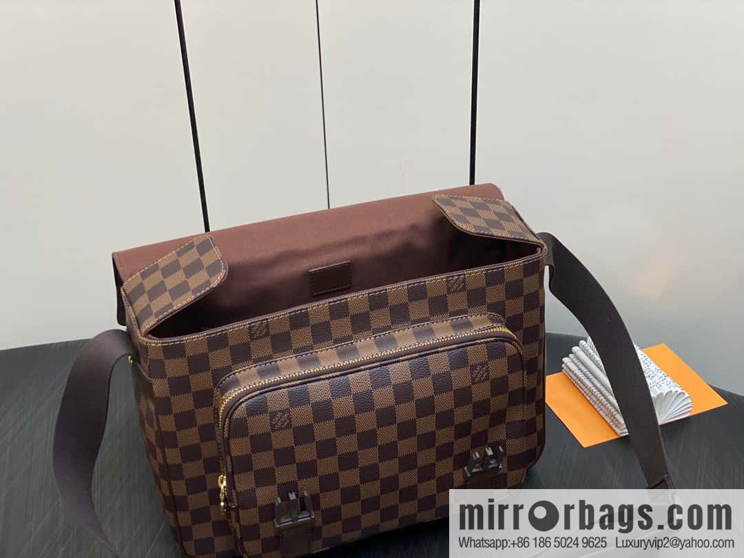[Original order boutique] N51125 coffee grid, medieval men's bag messenger bag series, medieval messenger bag