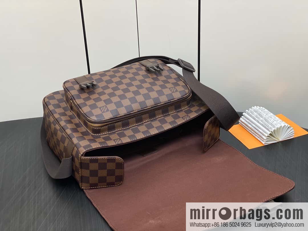 [Original order boutique] N51125 coffee grid, medieval men's bag messenger bag series, medieval messenger bag