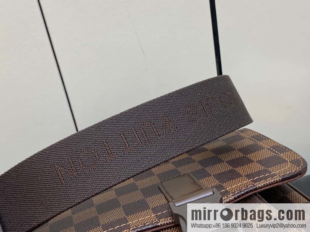 [Original order boutique] N51125 coffee grid, medieval men's bag messenger bag series, medieval messenger bag