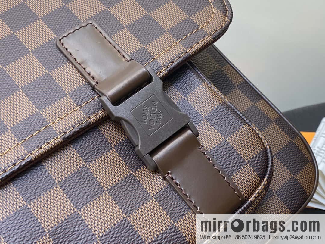 [Original order boutique] N51125 coffee grid, medieval men's bag messenger bag series, medieval messenger bag