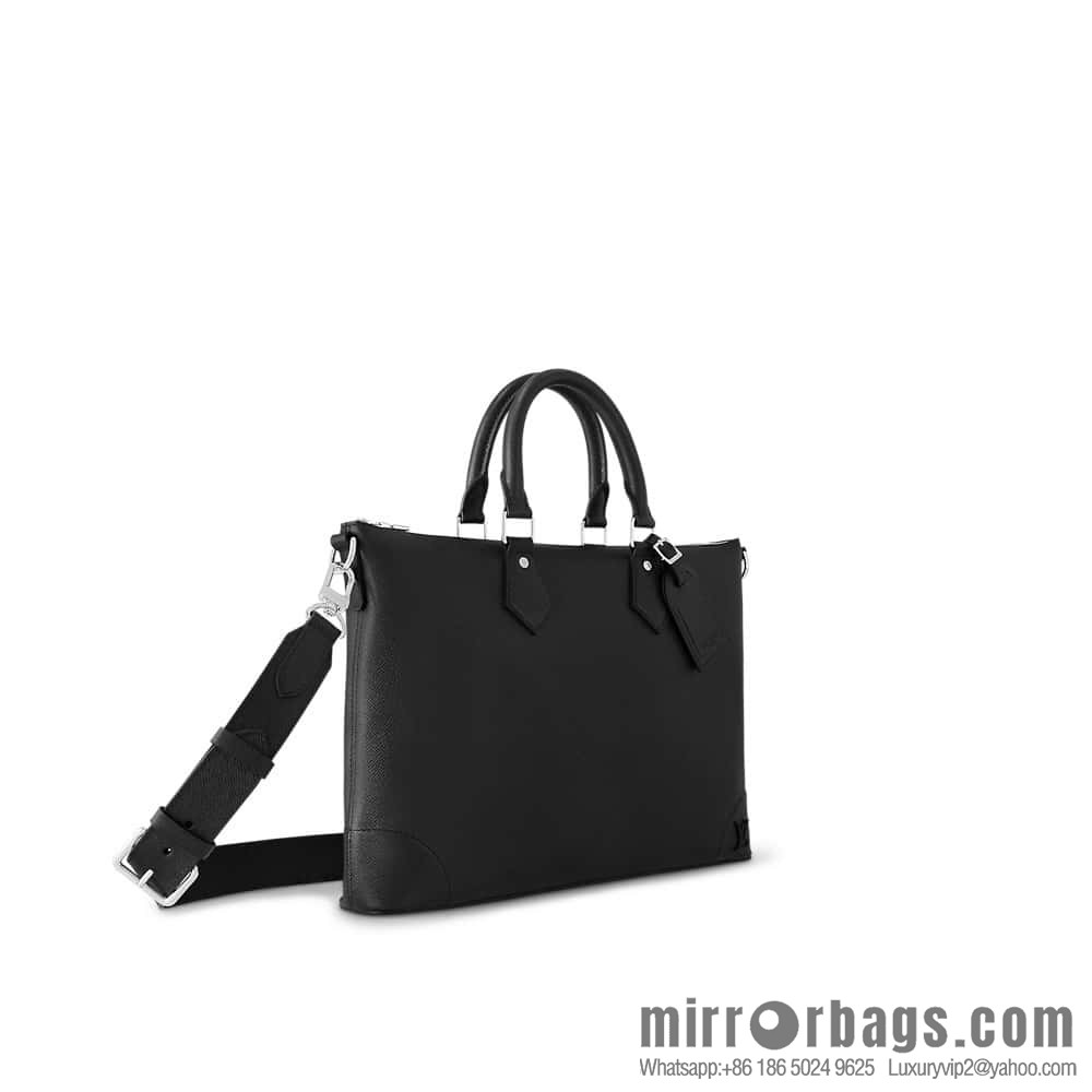 [Original order boutique] M30978 black full leather cross pattern briefcase series SLIM NV briefcase