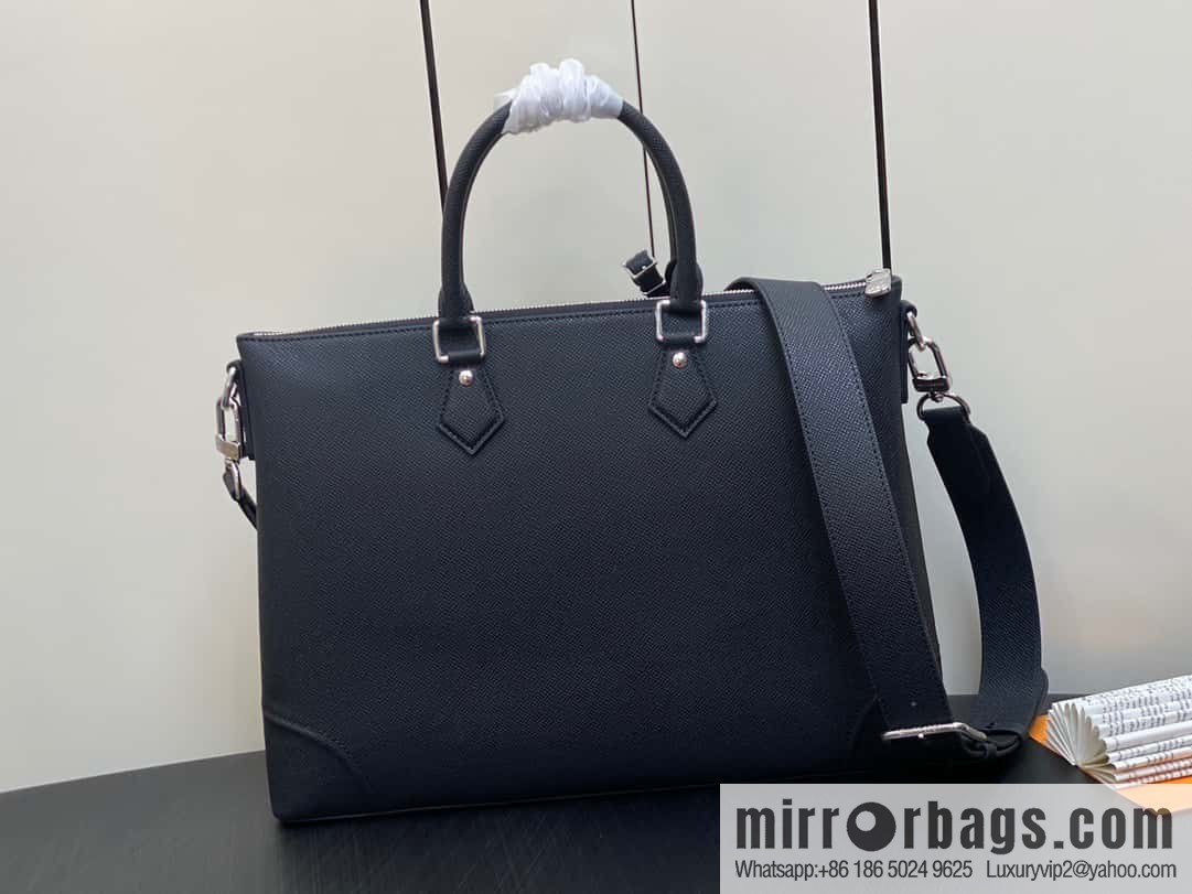 [Original order boutique] M30978 black full leather cross pattern briefcase series SLIM NV briefcase
