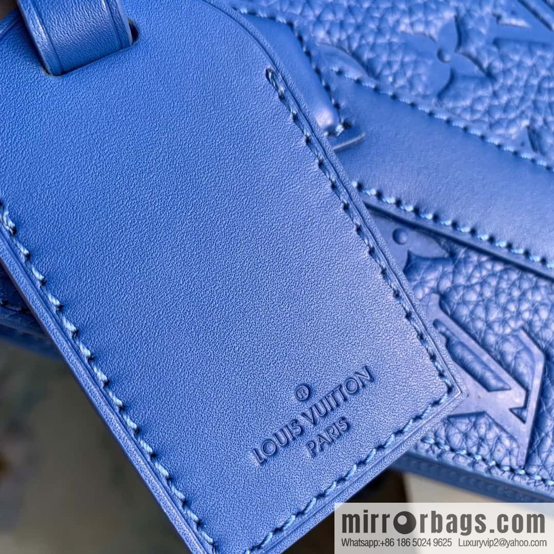 M46453 blue full leather mini men's bag series, as a compact version of the Sac Plat series