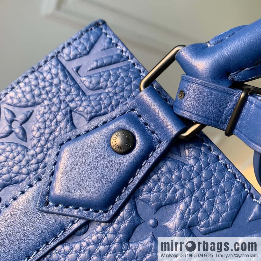 M46453 blue full leather mini men's bag series, as a compact version of the Sac Plat series