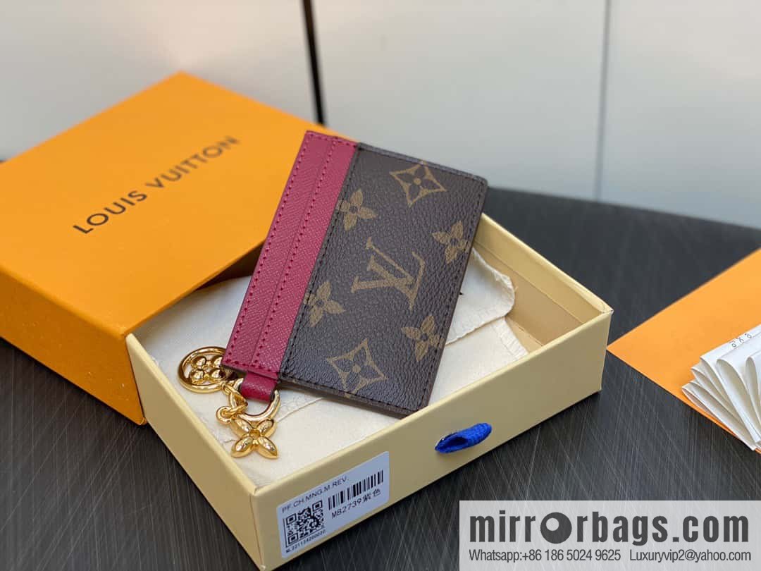 [Original single boutique] M82739 monogram fuchsia card holder wallet series LV CHARMS card holder