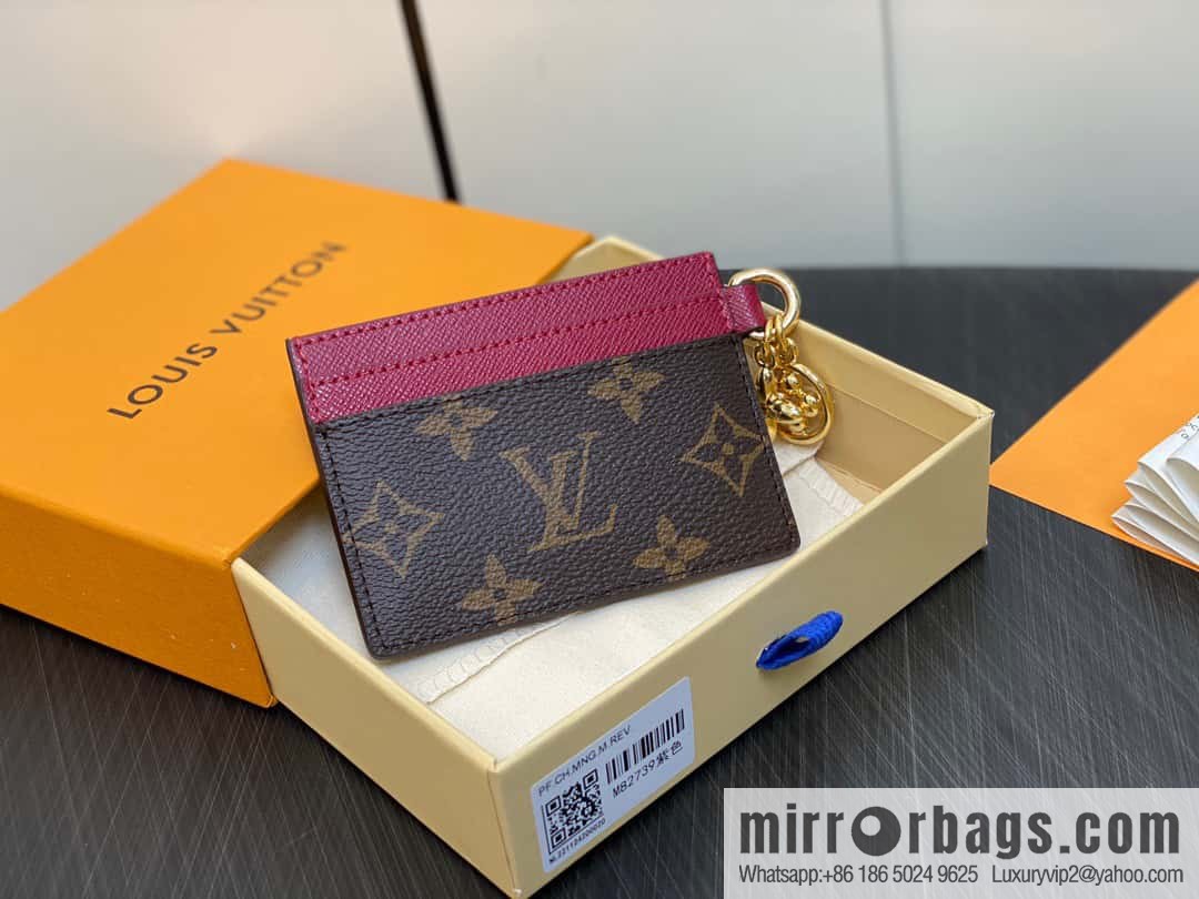 [Original single boutique] M82739 monogram fuchsia card holder wallet series LV CHARMS card holder