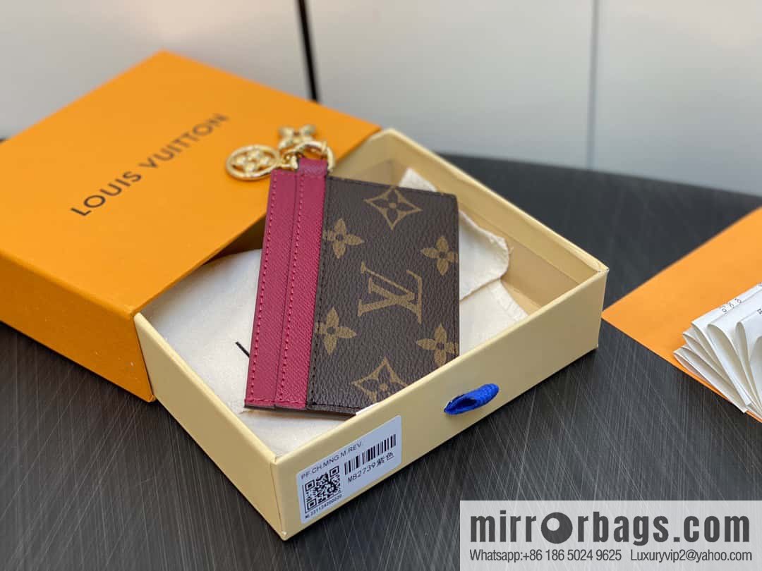 [Original single boutique] M82739 monogram fuchsia card holder wallet series LV CHARMS card holder