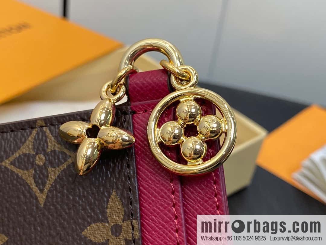 [Original single boutique] M82739 monogram fuchsia card holder wallet series LV CHARMS card holder