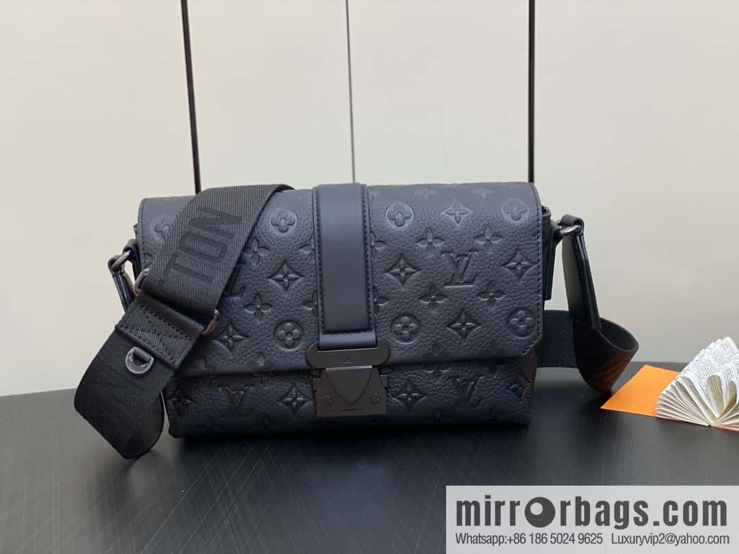 [Original single boutique] M23471 black full leather men's bag messenger bag series S-Cape messenger bag