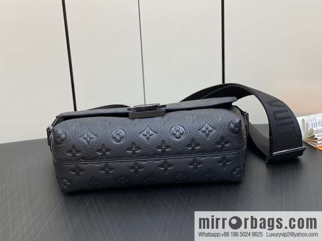 [Original single boutique] M23471 black full leather men's bag messenger bag series S-Cape messenger bag