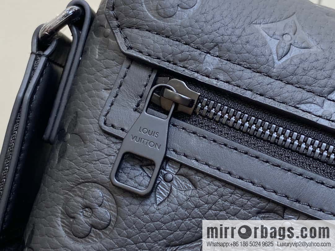 [Original single boutique] M23471 black full leather men's bag messenger bag series S-Cape messenger bag