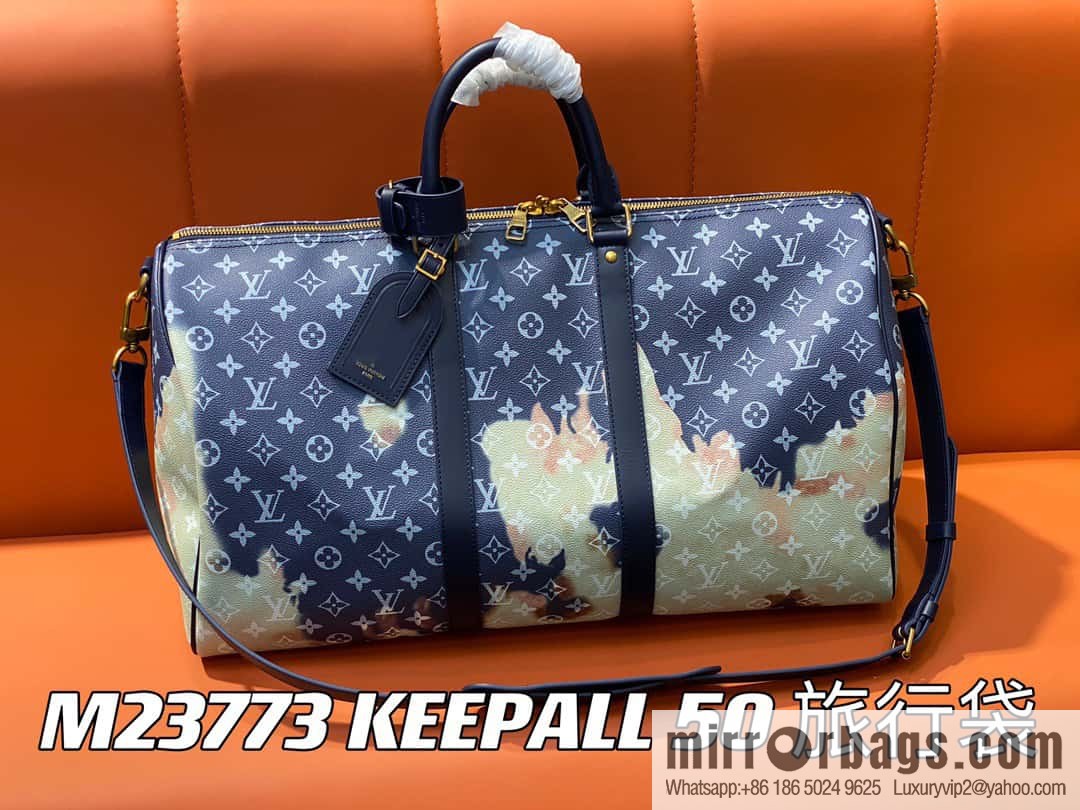 [Original order boutique] M23773 blue flame, men's bag pillow bag series KEEPALL 50 travel bag