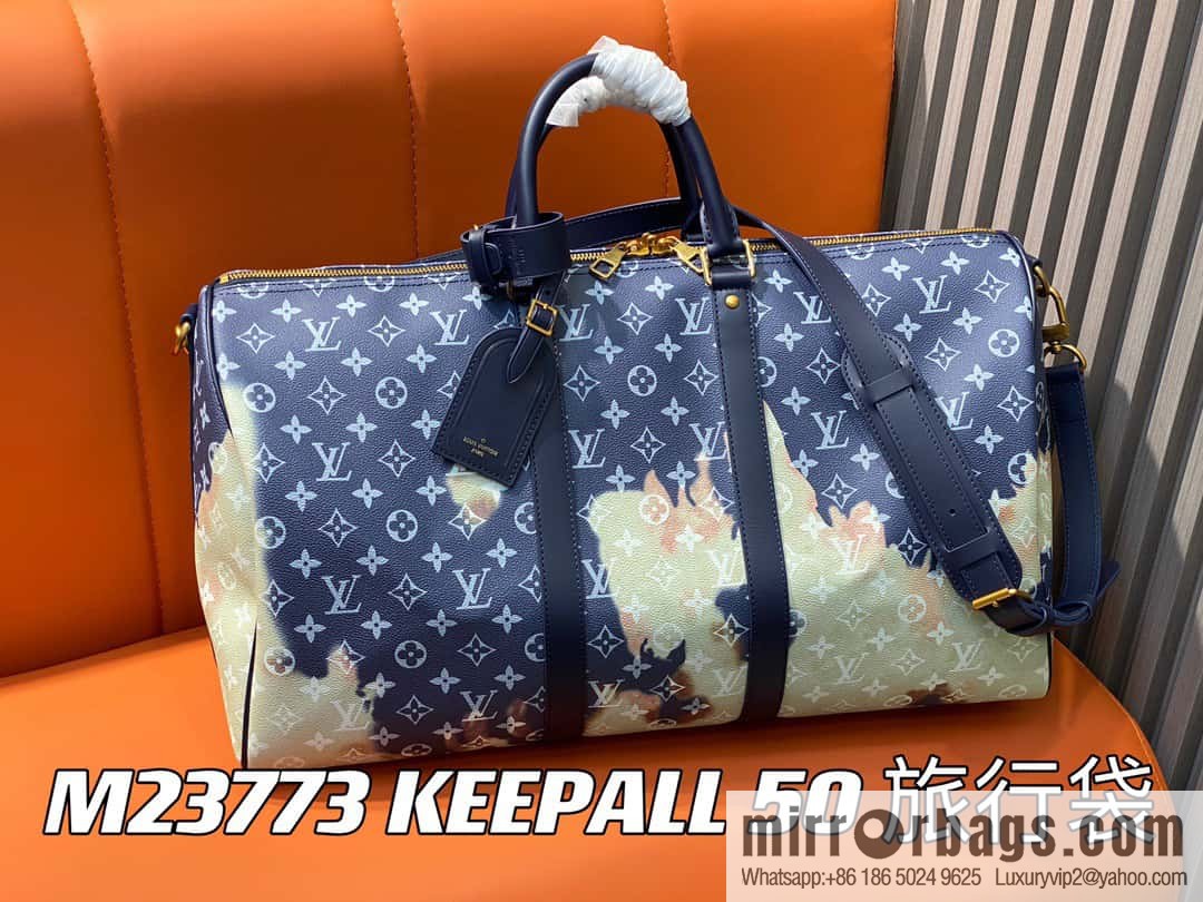 [Original order boutique] M23773 blue flame, men's bag pillow bag series KEEPALL 50 travel bag