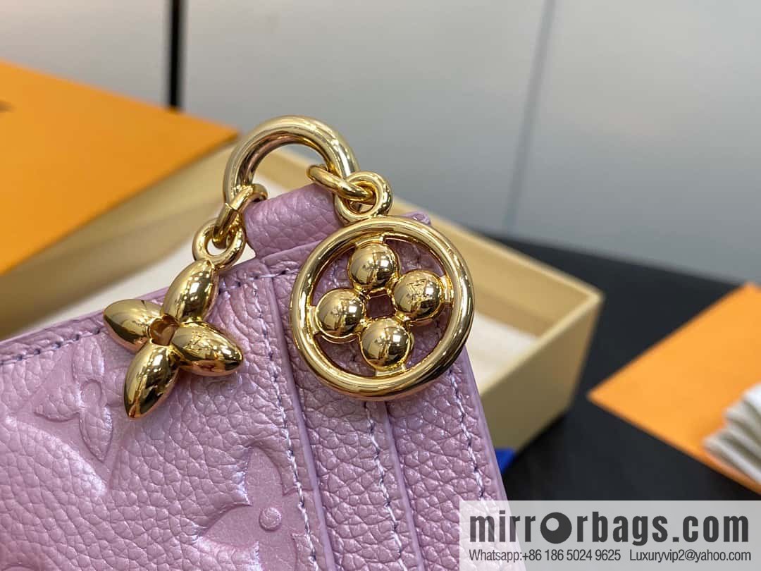 [Original order boutique] M82132 pearlescent powder full leather M82739 card holder wallet series LV CHARMS card holder
