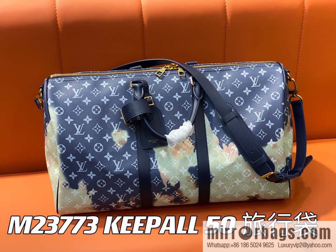 [Original order boutique] M23773 blue flame, men's bag pillow bag series KEEPALL 50 travel bag