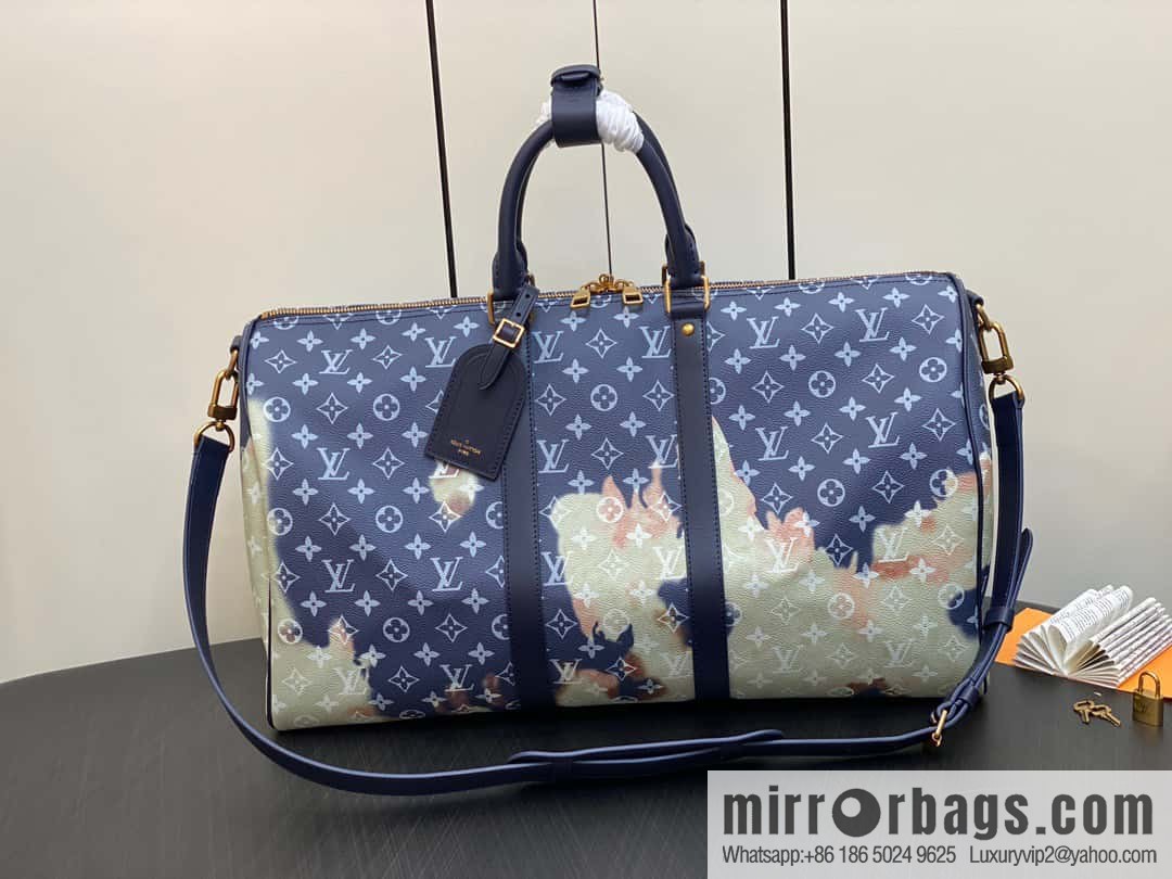 [Original order boutique] M23773 blue flame, men's bag pillow bag series KEEPALL 50 travel bag