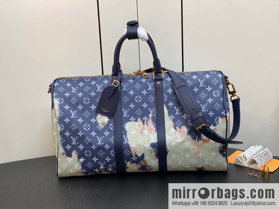 [Original order boutique] M23773 blue flame, men's bag pillow bag series KEEPALL 50 travel bag
